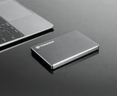 Transcend vanjski tvrdi disk EXT 1 TB StoreJet 25C3, USB 3.0, siv, aluminij
