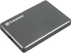Transcend vanjski tvrdi disk EXT 1 TB StoreJet 25C3, USB 3.0, siv, aluminij