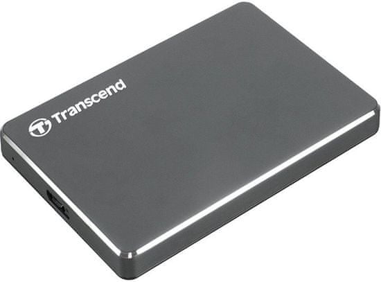 Transcend vanjski tvrdi disk EXT 2 TB StoreJet 25C3, USB 3.0, siv, aluminij