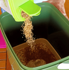 Skaza Bokashi Organko komposter 16l + posip 1kg, sivo zeleni