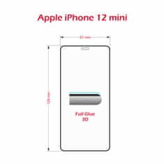 SWISSTEN zaštitno staklo Ultra Durable 3D Apple iPhone 12 mini 64701864, crno
