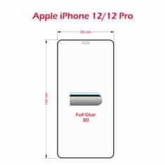 SWISSTEN zaštitno staklo Ultra Durable 3D Full Glue Glass Apple iPhone 12/12 Pro 64701865, crno