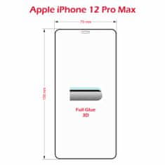 SWISSTEN zaštitno staklo Ultra Durable 3D Full Glue Glass Apple iPhone 12 Pro Max 64701866, crno