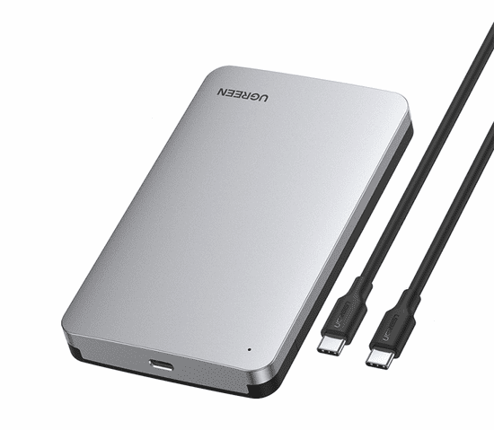 Ugreen kućište za HDD/SSD disk, 6.35 cm (2.5), USB-C 3.1 UASP v SATA3, srebrno