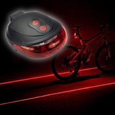 LED svjetlo za bicikl, zadnje, 5 x LED + 2 x laser
