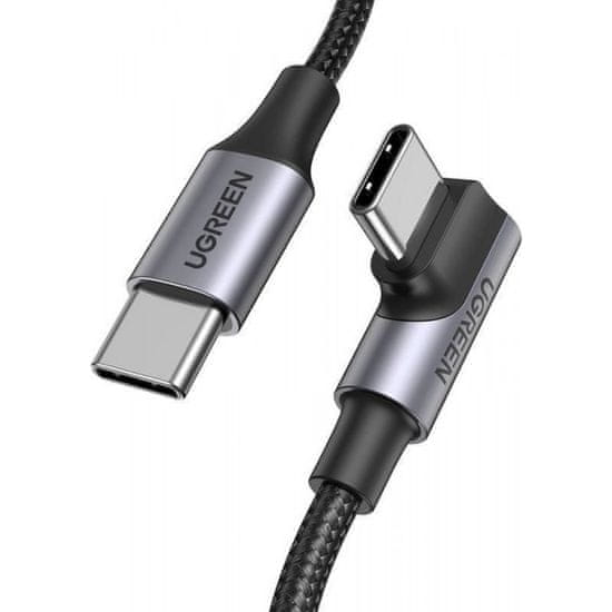 Ugreen USB 2.0 USB-C ka USB-C kabel, kutni, upleteni, 1 m
