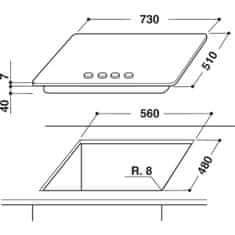 Whirlpool plinska ploča za kuhanje GMWL 728/IXL