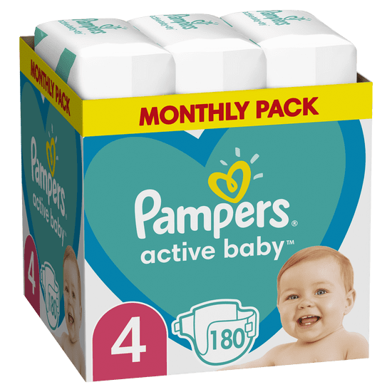 Pampers Active Baby pelene, vel. 4, 9-14 kg, 180 komada