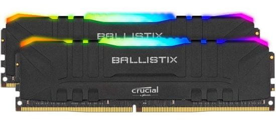 Crucial Ballistix Black memorija (RAM), DDR4 64 GB (2x 32 GB), 3200 MT/s, CL16, RGB (BL2K32G32C16U4BL)