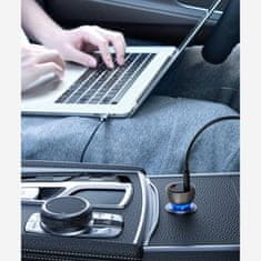 BASEUS auto punjač USB / USB-C + USB-C / USB-C kabel 65W 5A QC4.0 PD3.0, siva