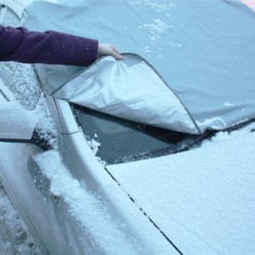 Netscroll Dvostrana zaštita za vjetrobransko staklo, prekrivač za auto staklo s magnetima, protiv sunca, leda, snijega i prljavštine, 165 x 118 cm, CarStar