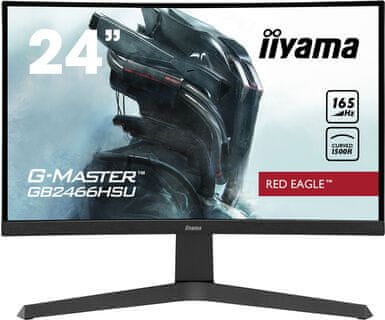 iiyama G-Master Red Eagle GB2466HSU-B1 VA FHD gaming monitor, zakrivljeni