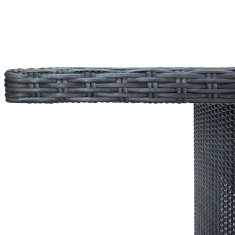 Vidaxl 7-dijelni vrtni blagovaonski set od poliratana tamnosivi