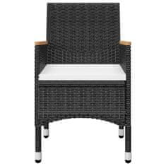 Vidaxl 7-dijelni vrtni blagovaonski set crni