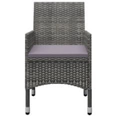 Vidaxl 7-dijelni vrtni blagovaonski set sivi