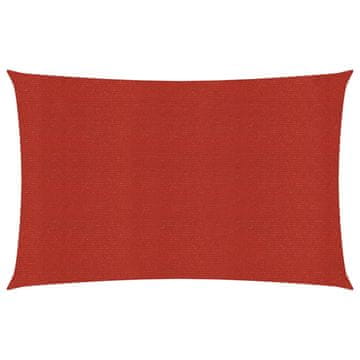 Vidaxl Jedro za zaštitu od sunca 160 g/m² crveno 3,5 x 4,5 m HDPE