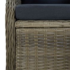 Vidaxl 7-dijelni vrtni blagovaonski set od poliratana smeđi