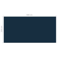 Vidaxl Plutajući PE solarni pokrov 488 x 244 cm crno-plavi