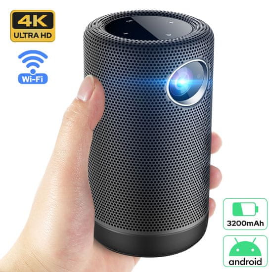 Byintek P30 prijenosni mini projektor, 3D LED DLP, 350 ANSI lumena, Android, Wi-Fi, Bluetooth 5.0, 1080p