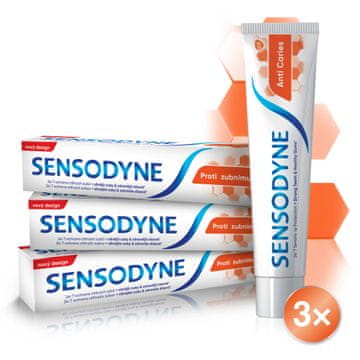 Sensodyne Anti Caries pasta za zube protiv karijesa, 3 x 75 ml