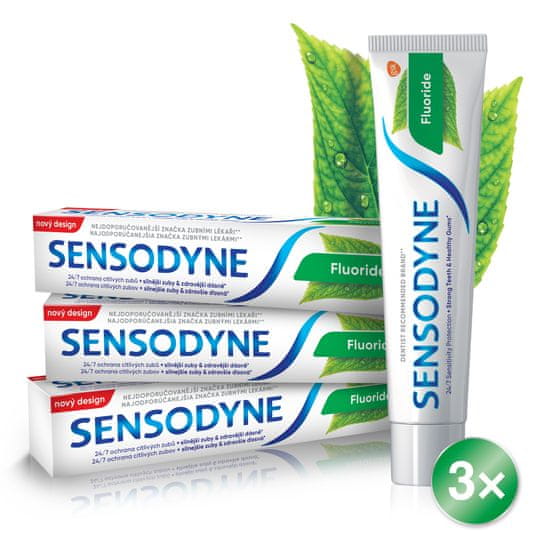 Sensodyne Fluoride pasta za zube, 75 ml, 3 komada