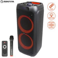 Manta SPK5310 PRO zvučnik, karaoke, ugrađena baterija, Bluetooth, USB, MP3, FM, disko LED, TWS, 10000 W P.M.P.O.