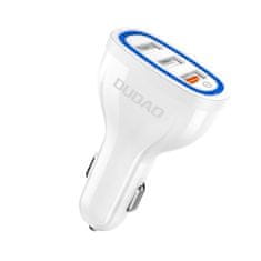 DUDAO R7S auto punjač 3x USB QC 3.0 2.4A 18W, bijela
