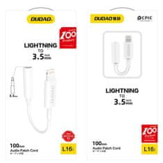 DUDAO L16i adapter Lightning / 3.5mm mini jack, bijela