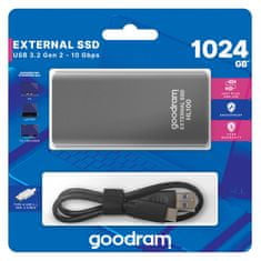 GoodRam HL100 vanjski SSD disk, 1 TB, USB 3.2 Gen 2