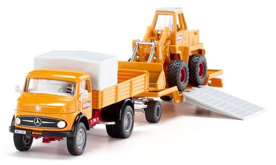 Siku 4117 – Mercedes-Benz 710 Avec Chargeuse Kramer 411 Bölling – Échelle 1:50 – Métal/Plastique – Jaune