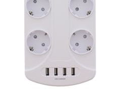 Well EXTS-8S3M produžni kabel s prenaponskom zaštitom, 8x utičnica 230V + 4x USB, 16A, 3680W, 3m