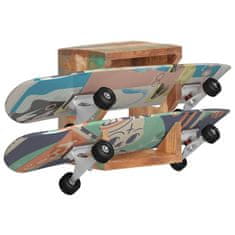 Vidaxl Zidni držač za skateboarde 25x20x30 cm masivno obnovljeno drvo