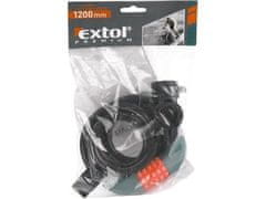 Extol Premium Brava za bicikl - kabel, kodno zaključavanje, 12x1200 mm, plastični držač okvira, mogućnost promjene numeričkog koda, 100.000 opcija