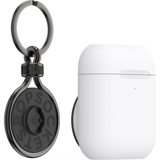 PopSockets PopGrip držač za slušalice AirPods Pro, bijeli + PopChain Gunmetal privjesak