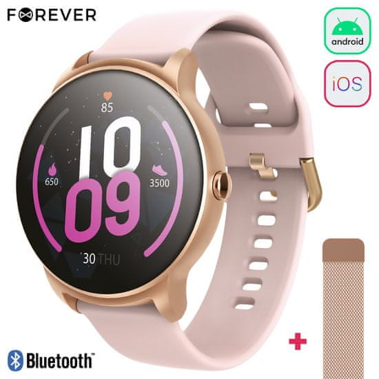 Forever ForeVive 2 SB-330 pametni sat + dodatni remen, Rose Gold