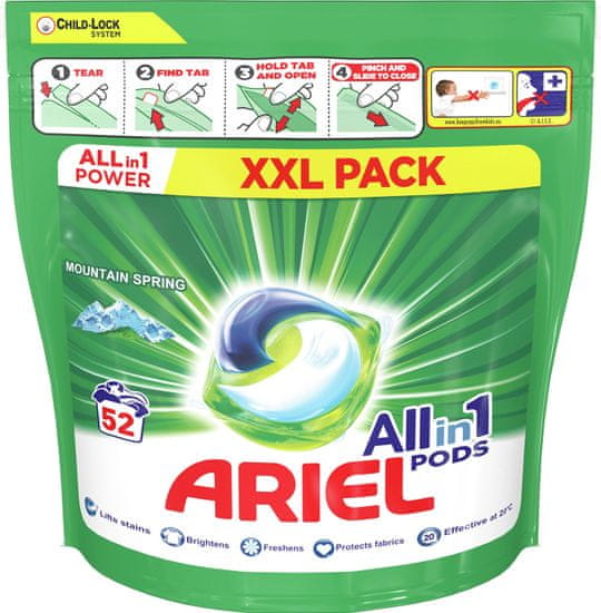 Ariel All-In-1 PODs Mountain Spring kapsule za pranje, 52 pranja
