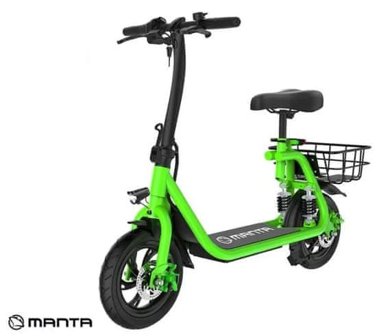 Manta MES1201H Flinston II električni romobil, 30,5 cm (12), crno-zeleni