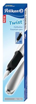 Pelikan nalivpero Twist, srebrno, u kutiji