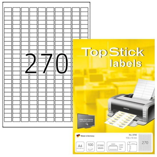 Herma Top Stick 8790 naljepnice, 17,8 x 10 mm, bijele, 100/1