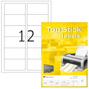   Herma Top Stick 8725 naljepnice, 88,9 x 46,6 mm, bijele, 100/1