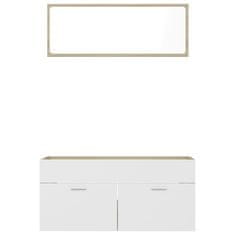 Vidaxl 2-dijelni set kupaonskog namještaja bijeli i boja hrasta drveni