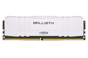 Crucial Ballistix White memorija (RAM), 8 GB DDR4, 3200 MHz, CL16, 1,35 V (BL8G32C16U4W)