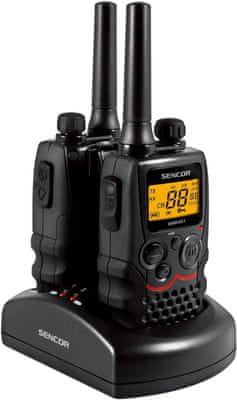 Sencor SMR 601 Twin osobni mobilni radio domet 8 km 16 kanala poništavanje buke zvono indikator statusa baterije 4x AAA baterije VOX skeniranje kanala kopče za remen štednja baterija