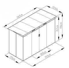IWHOME Vrtna Kućica ZEUS 2B Antracit s Podnom Konstrukcijom, 3,16 m²