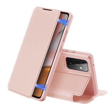 Dux Ducis Skin X preklopna kožna maska za Samsung Galaxy A72 4G, ružičasta