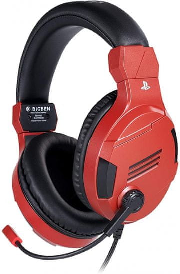 Bigben stereo gaming V3 žične slušalice, crvene
