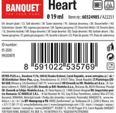 Banquet Heart tanjur za desert, bordo crveni, 19 cm