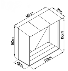 IWHOME Antracit Skladište Drva od Ploča HESTIA CW-A