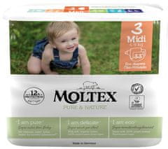 MOLTEX pelene Pure & Nature Midi 4-9 kg, ekonomično pakiranje, 4x 33 komada