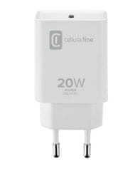 CellularLine kućni punjač USB-C za iPhone 8, adapter, 20W, bijeli